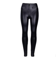 High Waist Gothic Black PU Leather Leggings