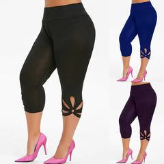 Hollowed-out plus-size Leggings
