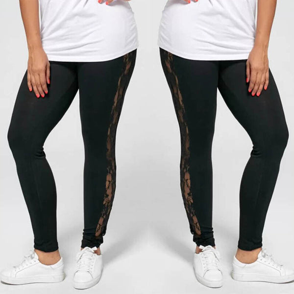 Holllow Out Lace Plus Size Leggings