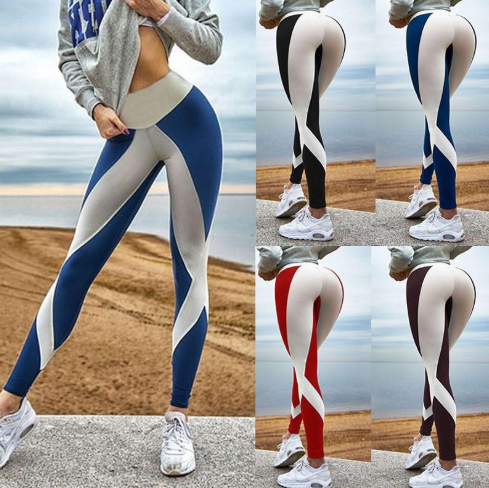 Slim High Cross Striped Leggings