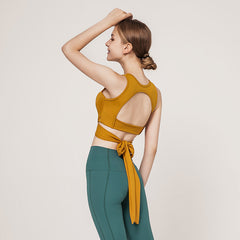 Trendy Yoga Suit mustard top 