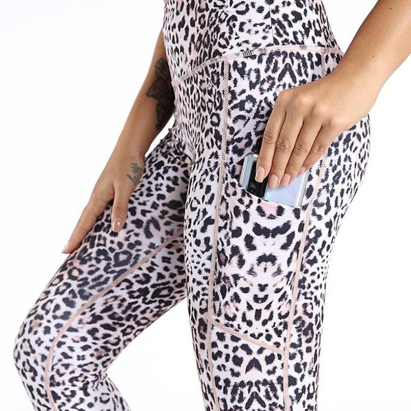 Leopard Print Leggings with Pocket