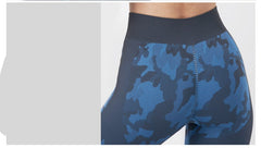 camo blue leggings