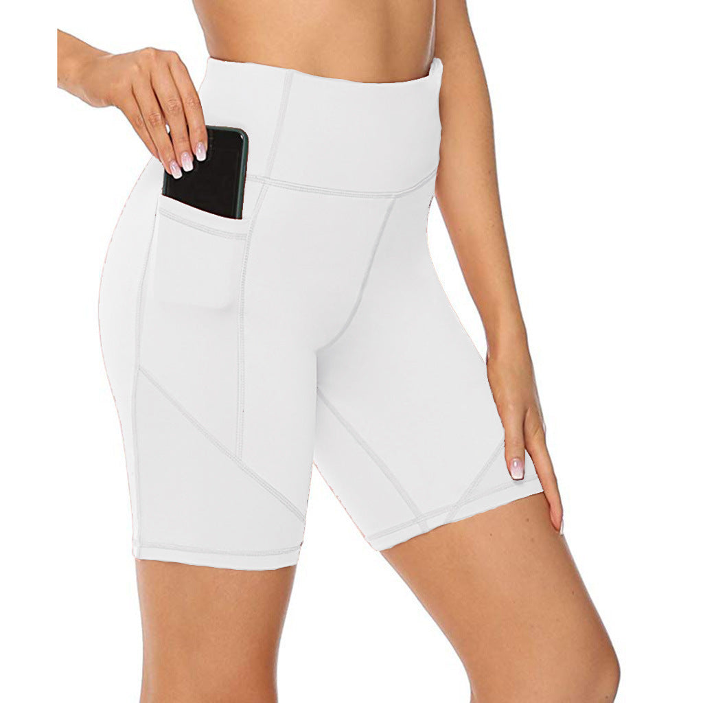 Mesh Pocket Biker Shorts white