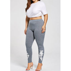 Lace Trim plus size Leggings