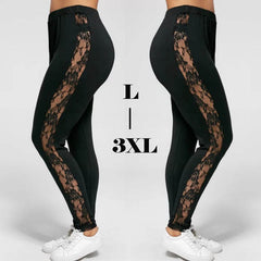 Holllow Out Lace Plus Size Leggings