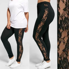 Holllow Out Lace Plus Size Leggings