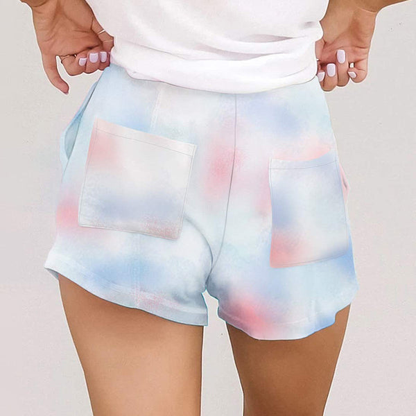 Casual Tie-dye Shorts back pockets